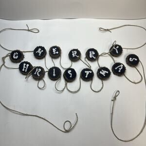 handmade wooden slice‎ garland merry christmas rustic festive holiday decor